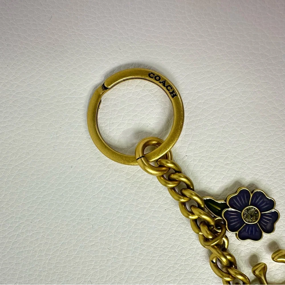 Women’s Coach Gold Chain Motif Key Holder with Decorative Charms - Picture 4 of 6